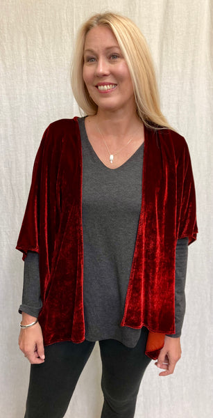 Rayon Silk Velvet Shawl Cardi (Other color available)