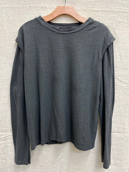 Cotton Linen Jersey Shoulder Detail Top