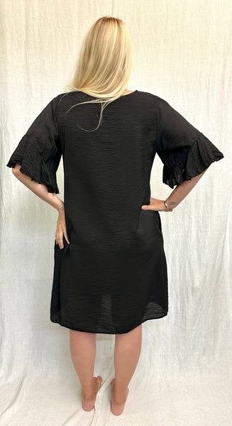 Rayon Parachute Ruffle Sleeve Dress (New color!)