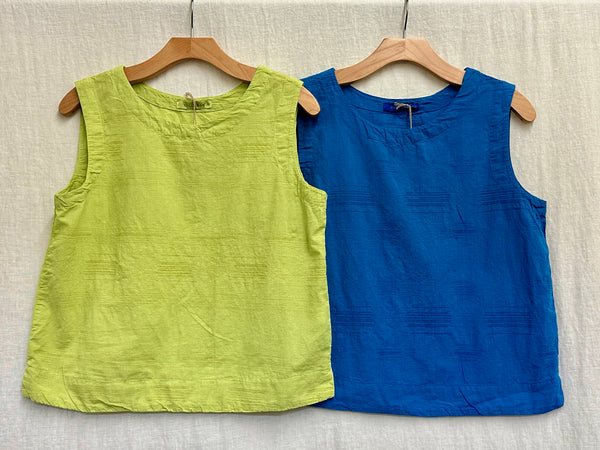 Cotton Linen Textured Mini Stripe Shell with Wide Facing (New colors!)
