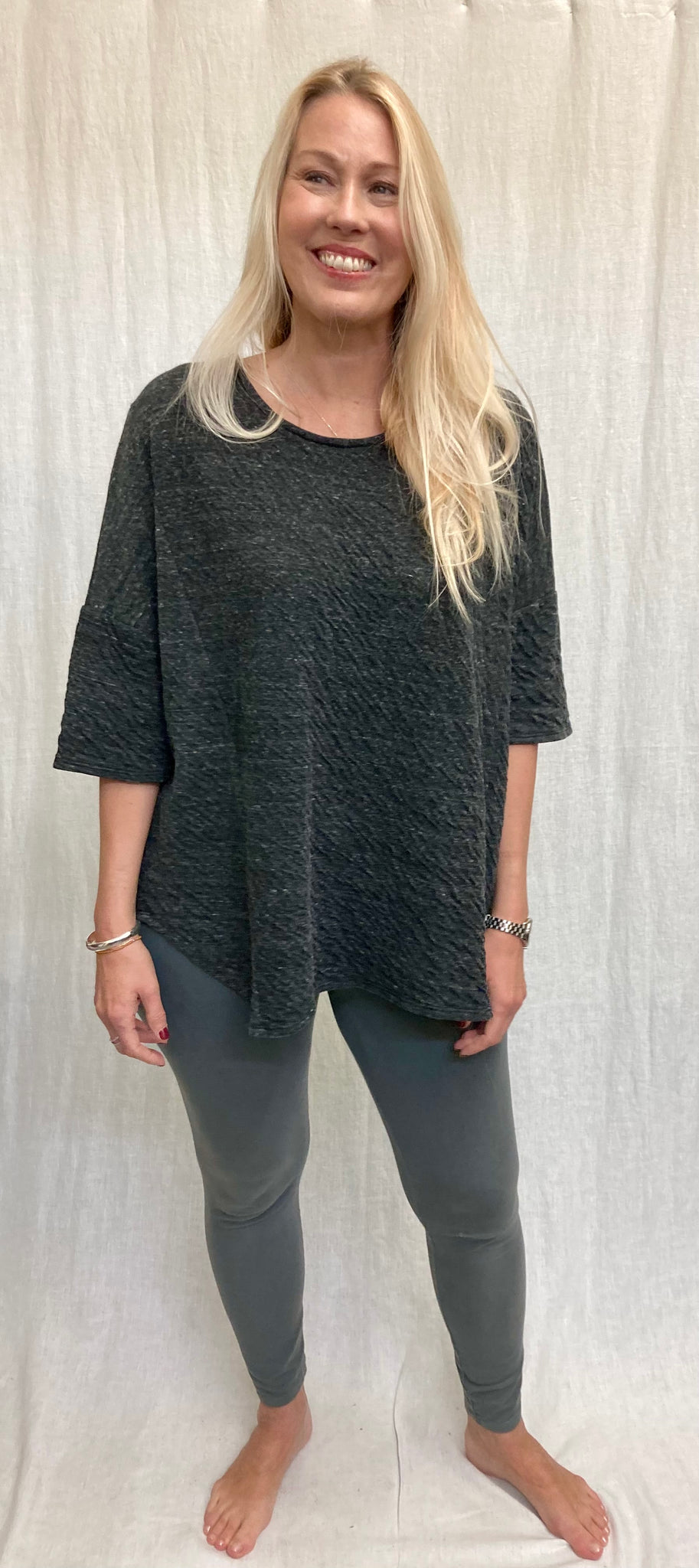 Cotton Rayon Charcoal Doublecloth One Size Pullover (More colors available)