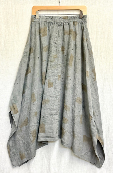 Hanky Linen Brush Stroke Side Slit Skirt (New color!)