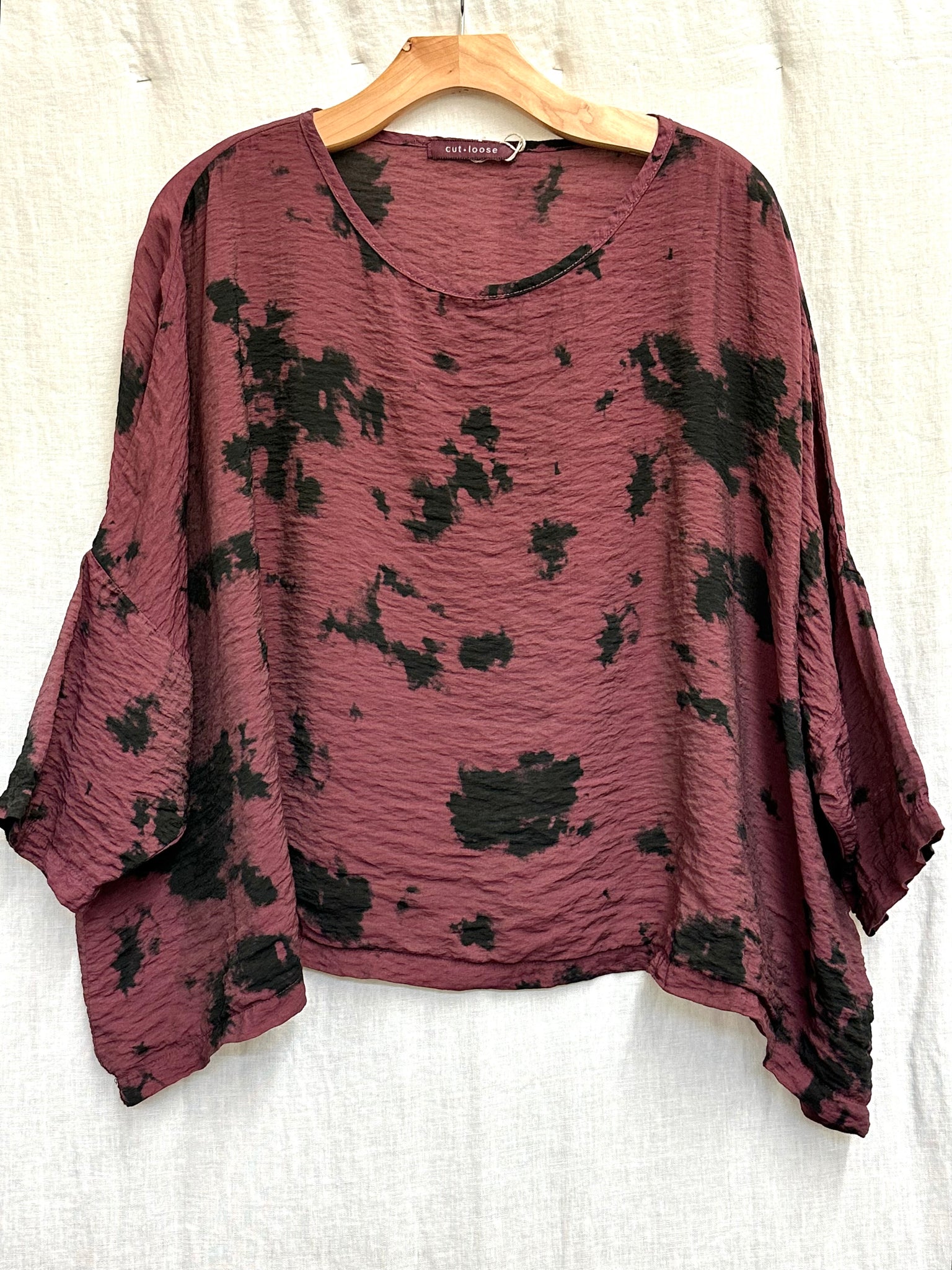 Rayon Parachute Ink Blot Crop Top