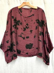 Rayon Parachute Ink Blot Crop Top