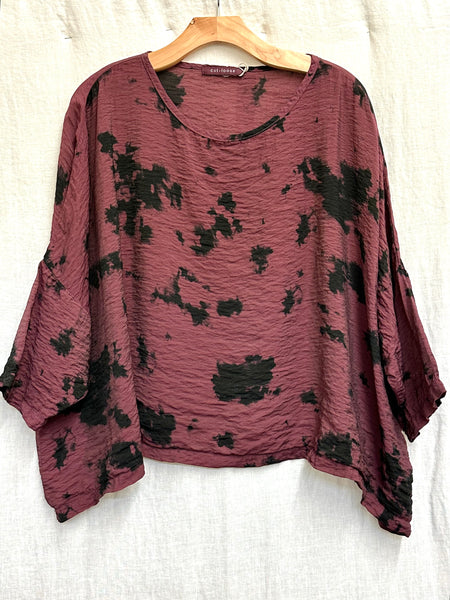 Rayon Parachute Ink Blot Crop Top