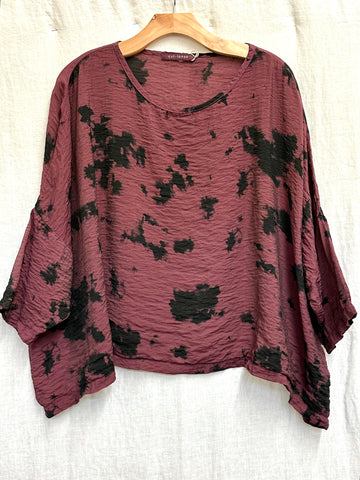 Rayon Parachute Ink Blot Crop Top