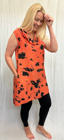 Rayon Parachute Ink Blot Cowl Tunic (Other color available)