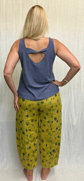 Cotton Linen Jersey Twist Tab Tank (Other color available)