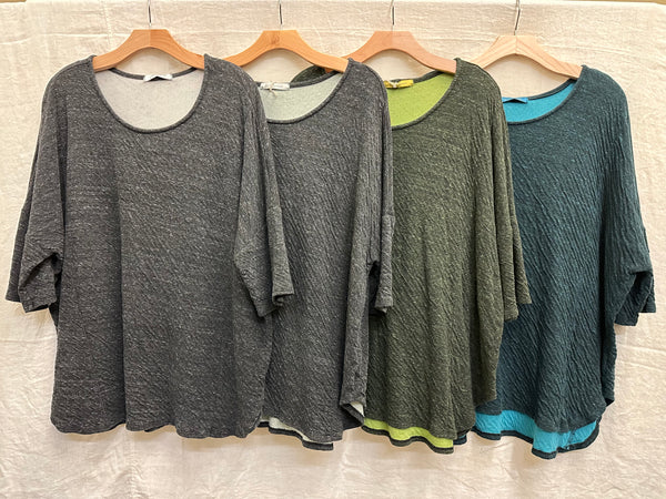 Cotton Rayon Charcoal Doublecloth One Size Pullover (More colors available)