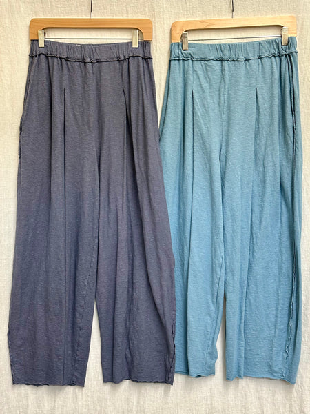 Cotton Linen Jersey Pleat Pant (Other color available)