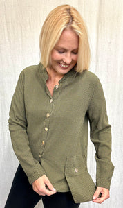 Tencel Mini Check Cargo Jacket (More colors available)