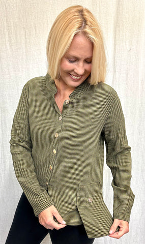 Tencel Mini Check Cargo Jacket (More colors available)