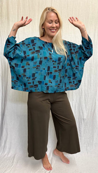 Rayon Parachute Sea Glass Crop Top (Other color available)