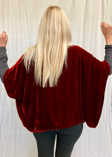 Rayon Silk Velvet Shawl Cardi (Other color available)