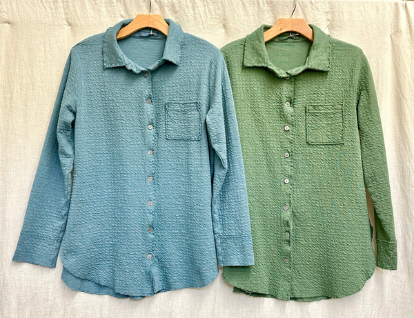 Cotton Pucker Double Cloth Button Shirt (Other color available)