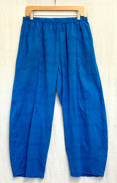 Cotton Linen Textured Mini Stripe Barrel Crop Pant (New color!)