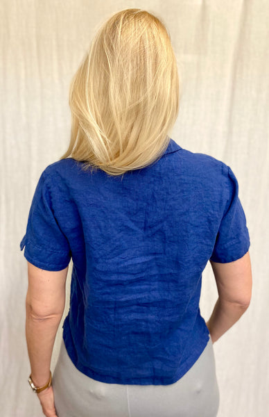 Linen Short Sleeve Cropped Jacket (More colors available)