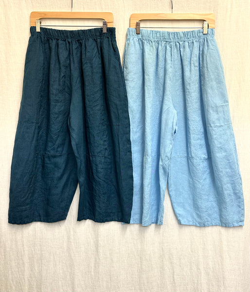 Hanky Linen Balloon Crop Pant (Other color available)