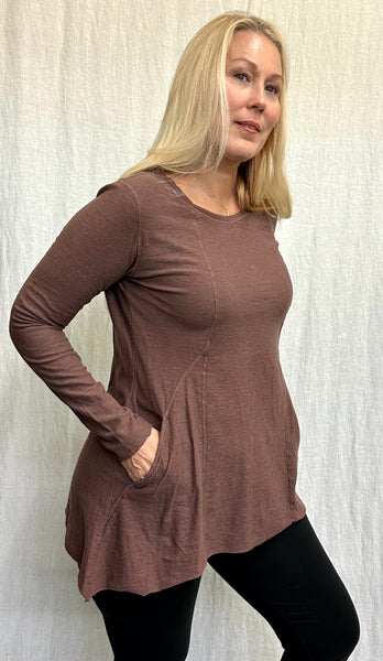 Cotton Linen Jersey Pocket Top