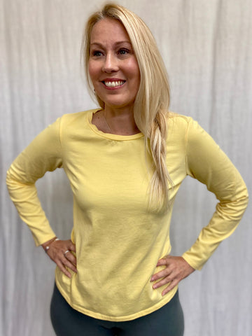 Lightweight Cotton Lycra Long Sleeve Crew Tee (New color!)