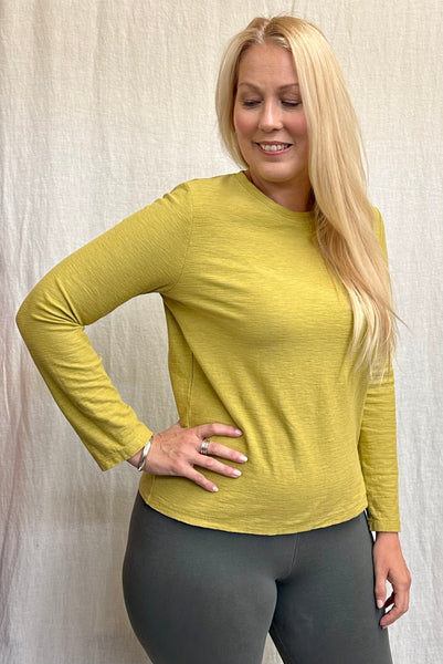 Cotton Linen Jersey Long Sleeve Easy Top (Other color available)