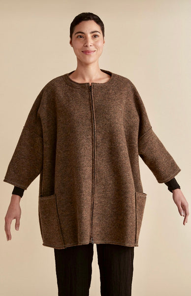 Boiled Wool One Size Zip Jacket