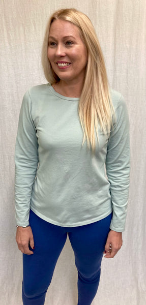 Lightweight Cotton Lycra Long Sleeve Crew Tee (Other color available)