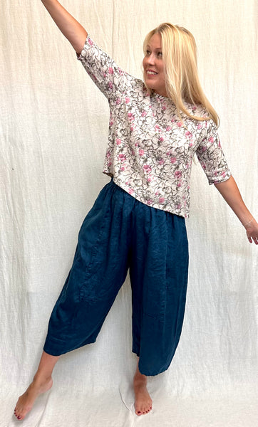 Hanky Linen Balloon Crop Pant (Other color available)