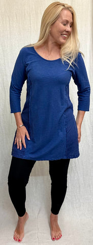 Linen Combo Raw Edge Tunic
