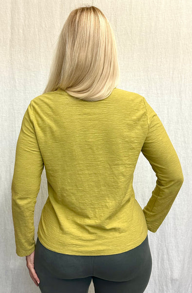 Cotton Linen Jersey Long Sleeve Easy Top (Other color available)