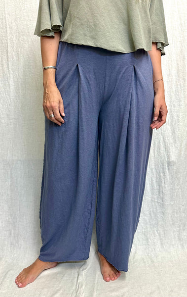 Cotton Linen Jersey Pleat Pant (Other color available)