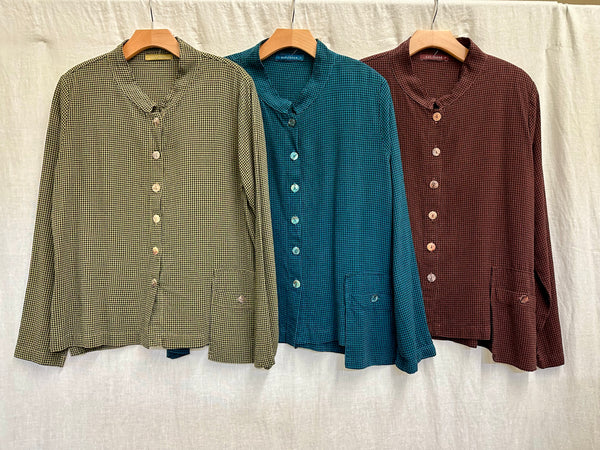 Tencel Mini Check Cargo Jacket (More colors available)