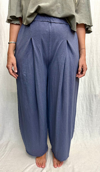 Cotton Linen Jersey Pleat Pant (Other color available)