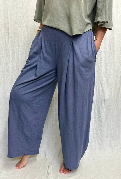 Cotton Linen Jersey Pleat Pant (Other color available)