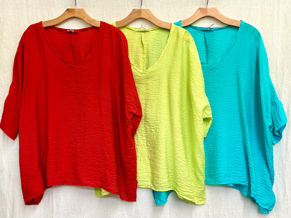 Rayon Parachute V-Neck Top (More colors available)