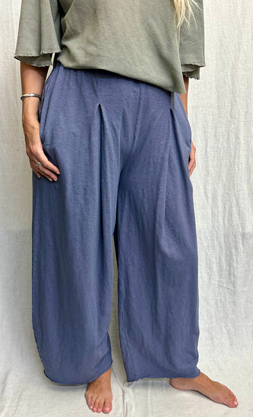 Cotton Linen Jersey Pleat Pant (Other color available)