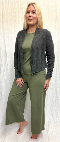 Cotton Lycra Wide Leg Crop Pant