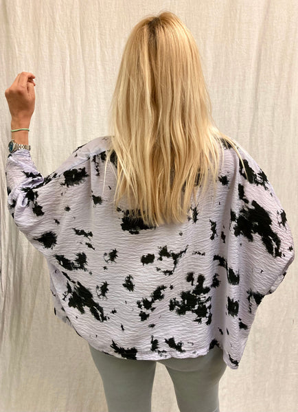 Rayon Parachute Ink Blot Crop Top