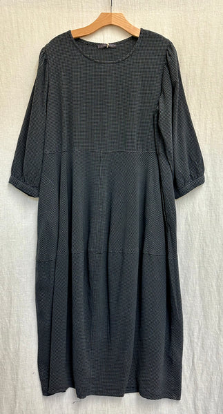 Tencel Mini Check 3/4 Sleeve Bubble Dress
