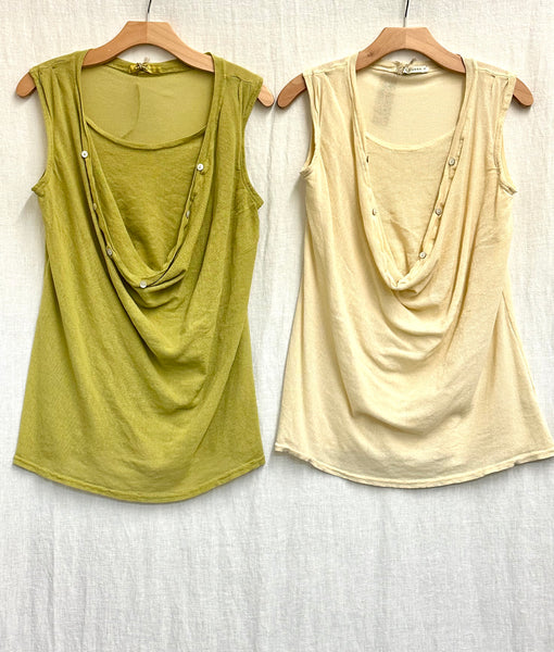 Cotton Tulle Cowl Drape Top (Other color available)