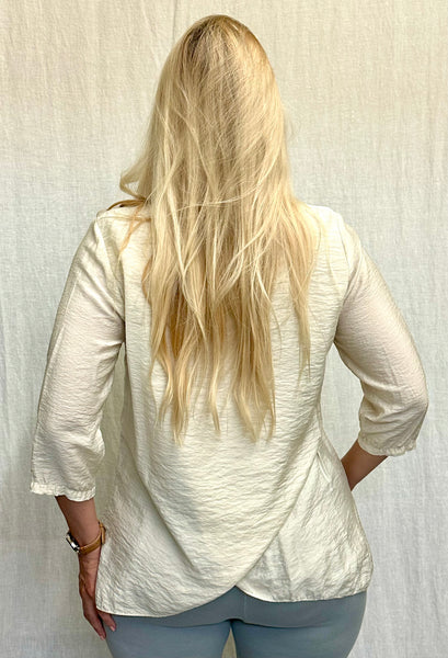 Rayon Parachute Double Layer V-Neck Pullover