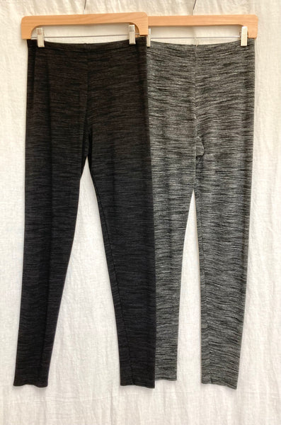 Marled Rayon Knit Full Length Legging