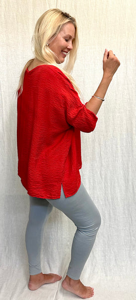 Rayon Parachute V-Neck Top (More colors available)