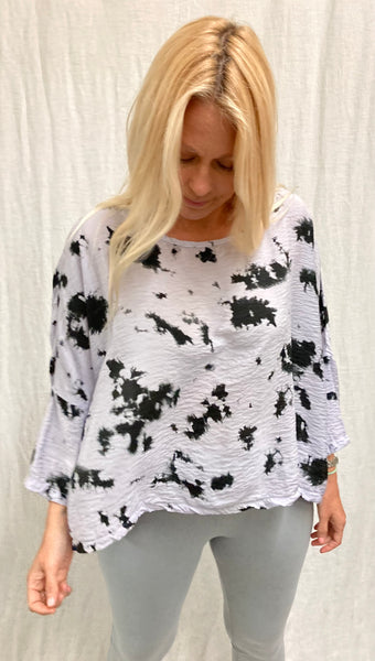 Rayon Parachute Ink Blot Crop Top