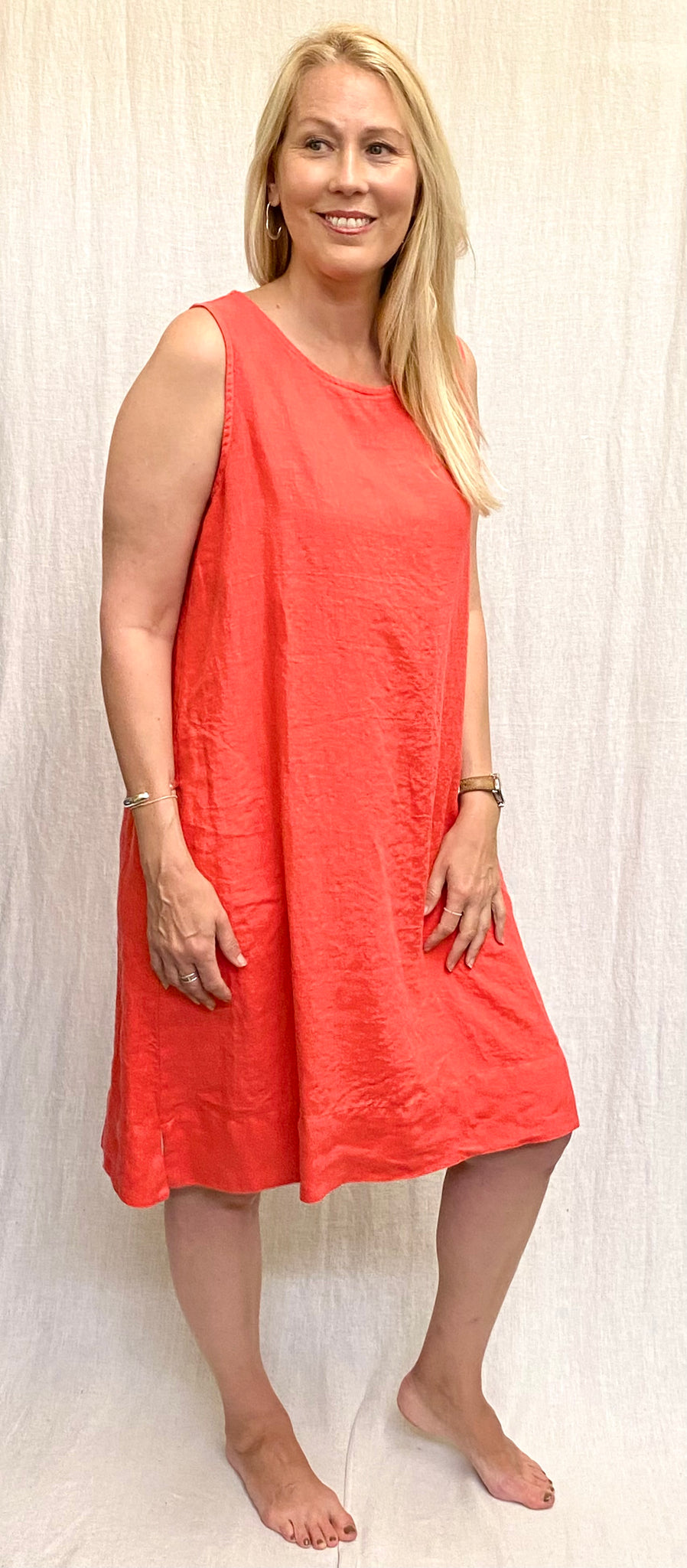 Linen Easy Shorter Tank Dress (Other color available)