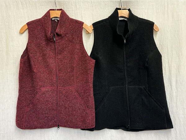 Boiled Wool Zip Front Vest (Other color available)