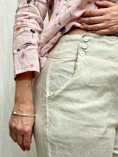 Linen Button Trouser (Other color available)