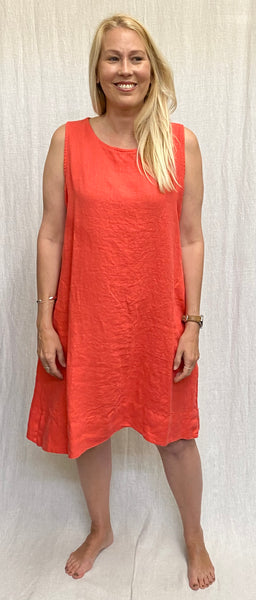 Linen Easy Shorter Tank Dress (Other color available)