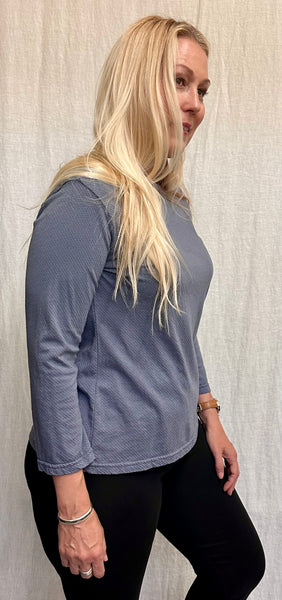 Cotton Texture Mini Dot 3/4 Sleeve Boatneck Top (Other color available)