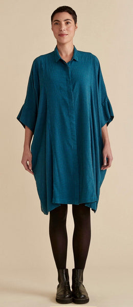 Tencel Mini Check Kimono Shirt Dress (Other colors available)